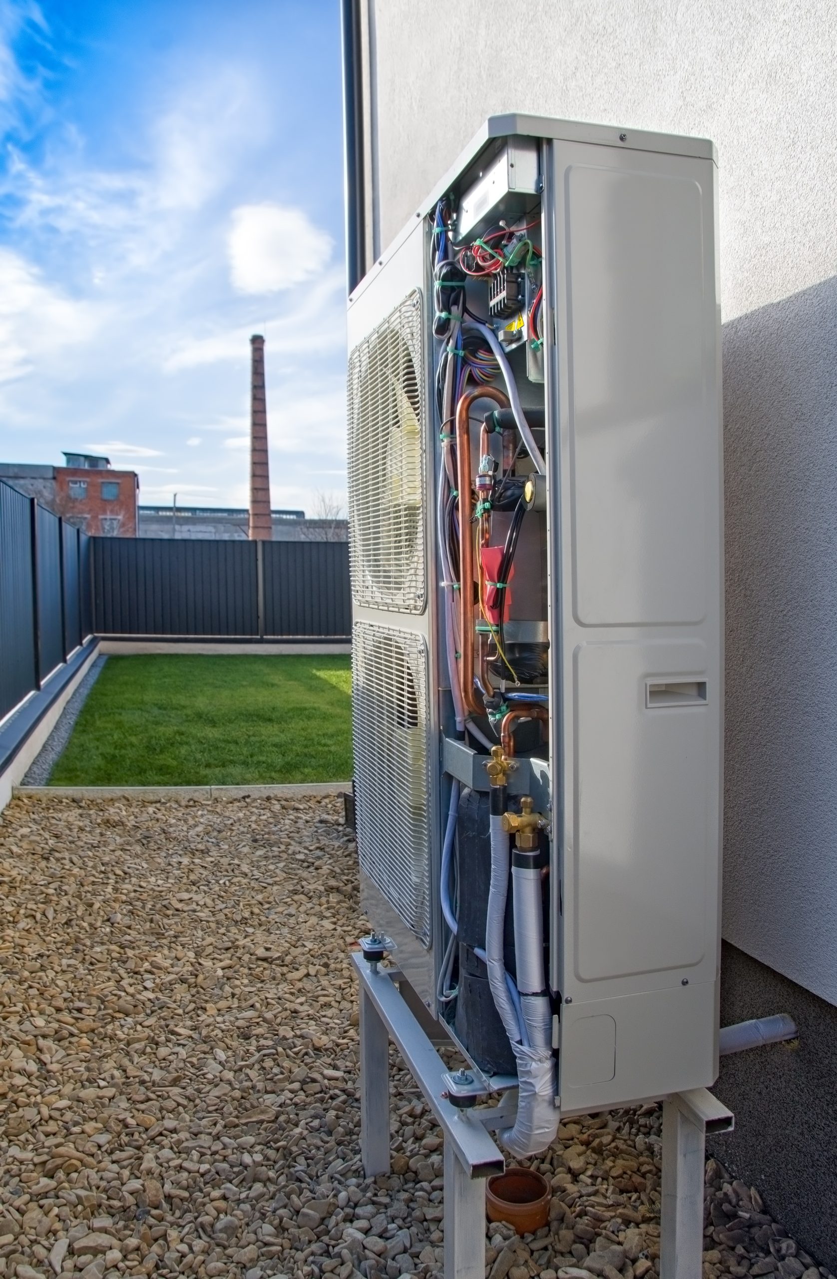 Installation of a heat pump in a residential building